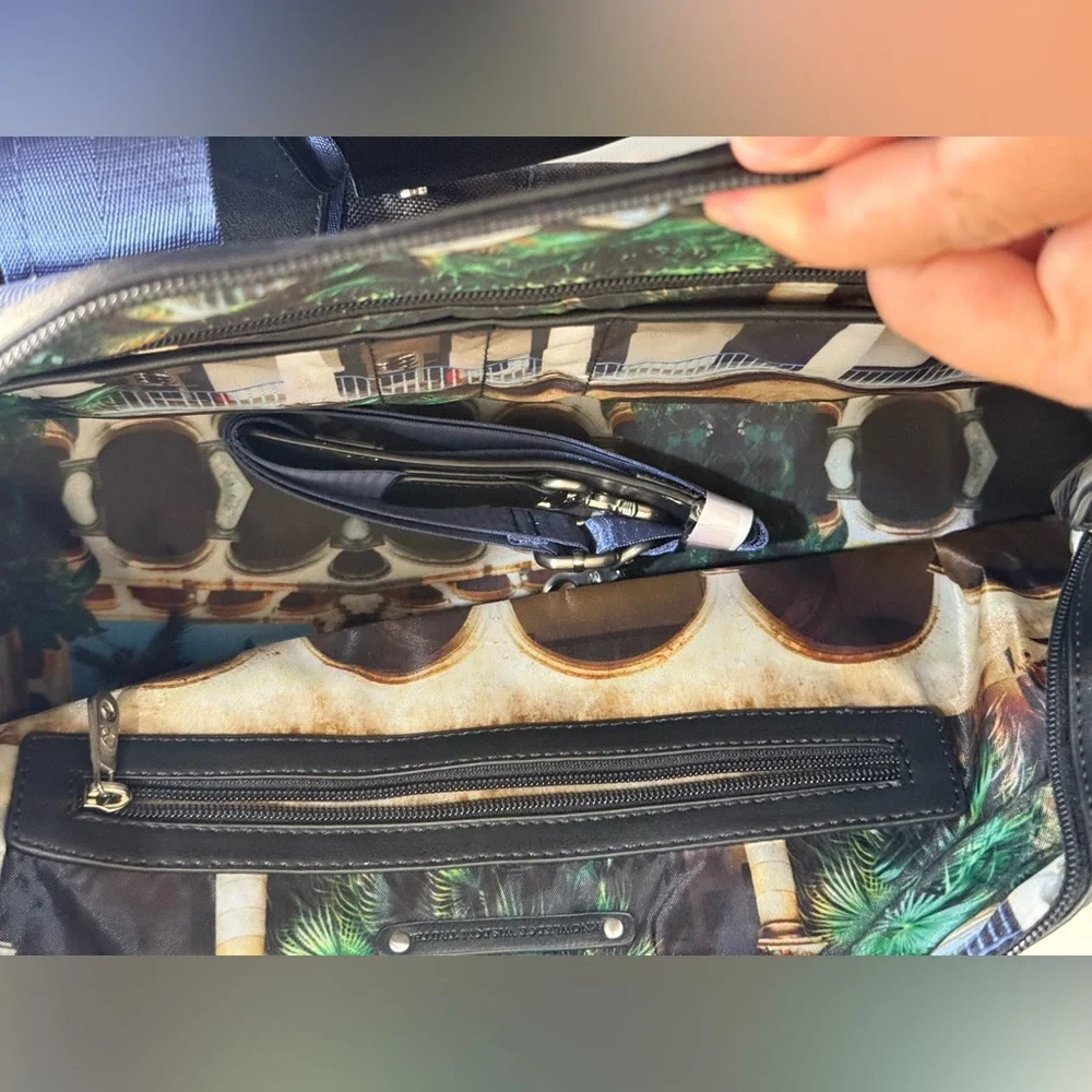 Robert Graham Blue and Black Camouflage Duffel Bag